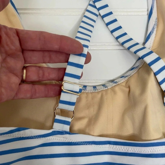 TALBOTS CABANA LIFE® ESSENTIAL CRISSCROSS ONE PIECE SWIMSUIT modest vacation - Picture 5 of 8